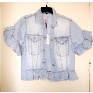 Denim ruffled jacket